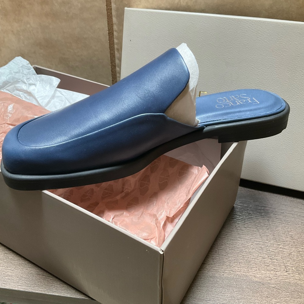 Franco Sarto Women's SZ 7.5 Bocce slide Mule Le Navy /Blue Navy Slip-On Loafers